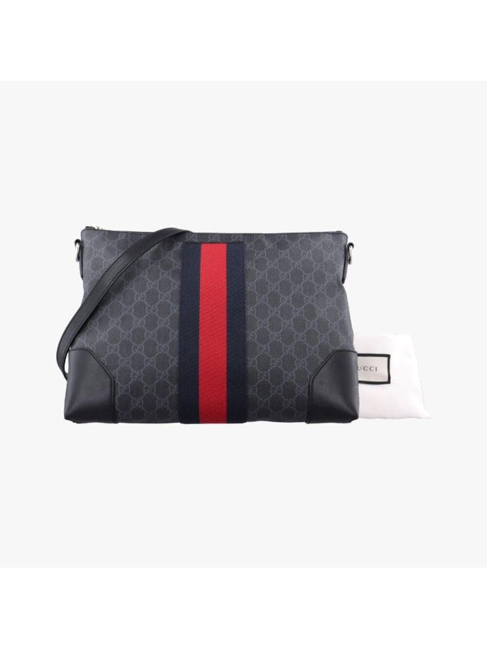 Gucci GG Supreme Messenger Black Red Leather